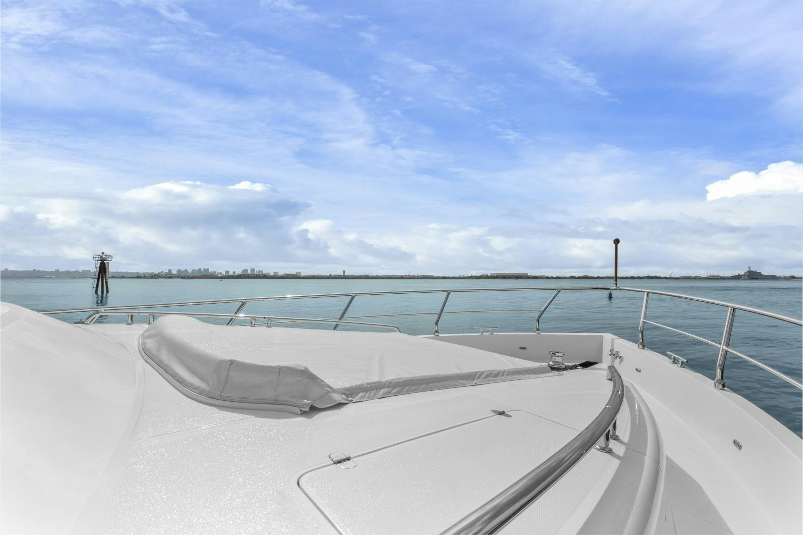 a person walking on a bridge over water aboard ODYSEA Yacht for Sale