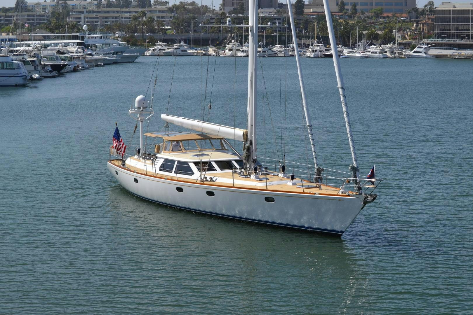 a boat in the water aboard MEHETABEL Yacht for Sale