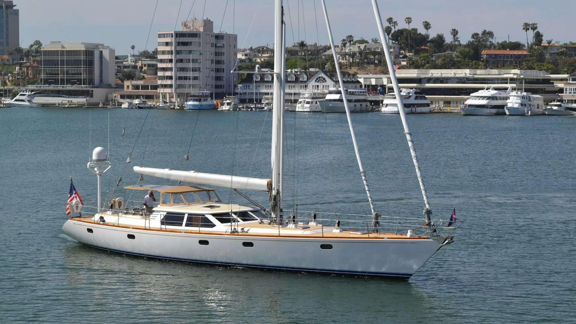 a boat in the water aboard MEHETABEL Yacht for Sale