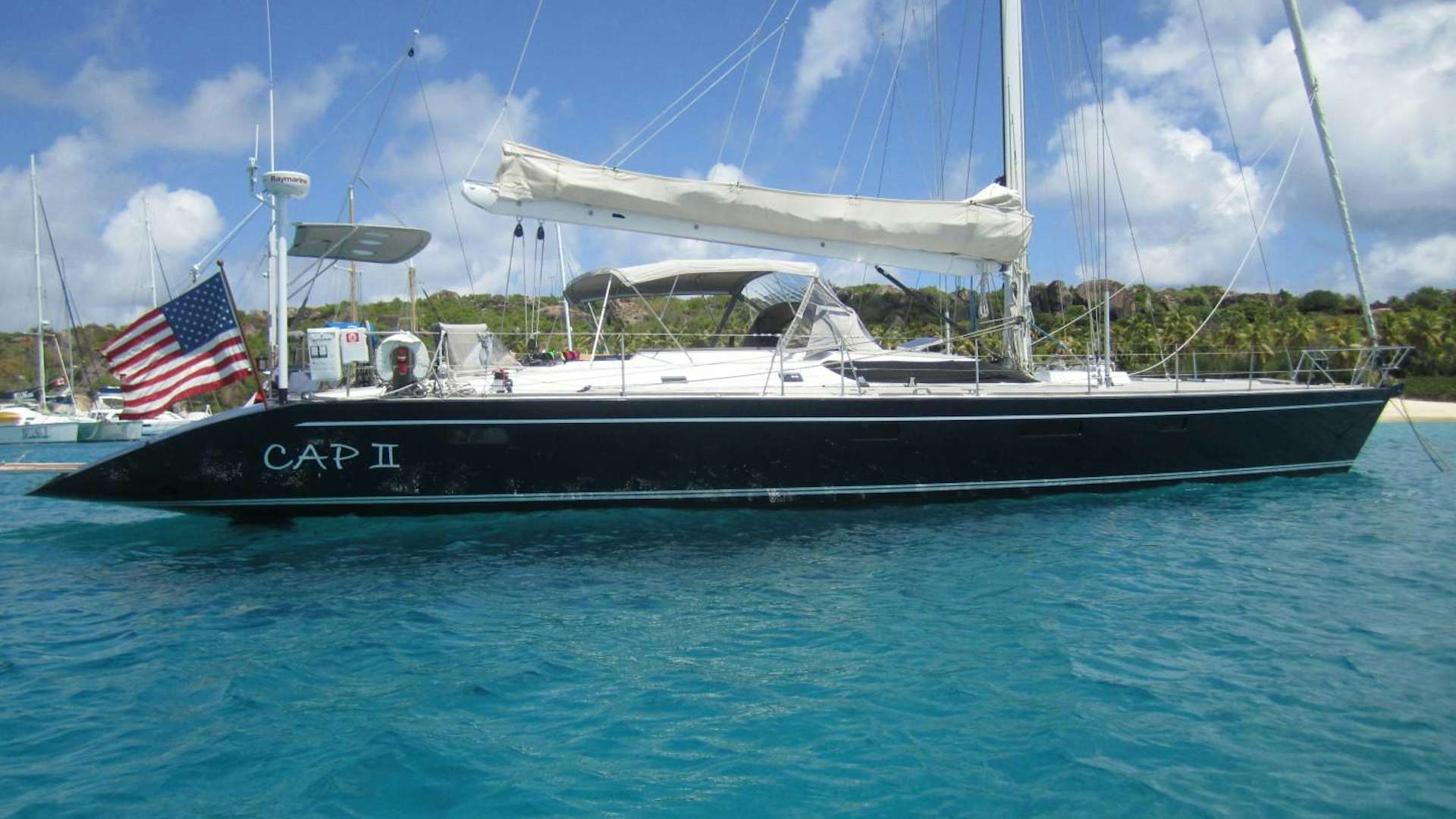a boat in the water aboard CAP II Yacht for Sale