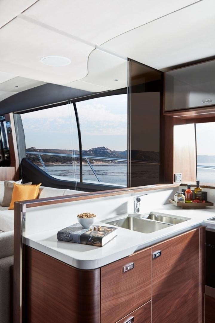 a kitchen with a view of the ocean aboard S78  Yacht for Sale