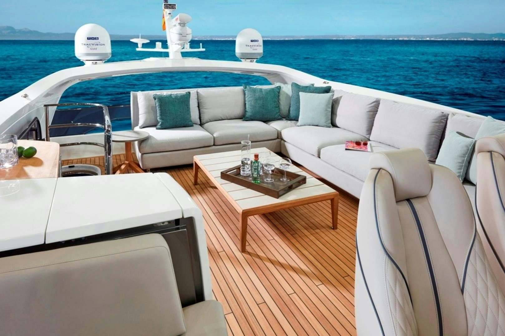 a couch and a table on a boat aboard S78  Yacht for Sale