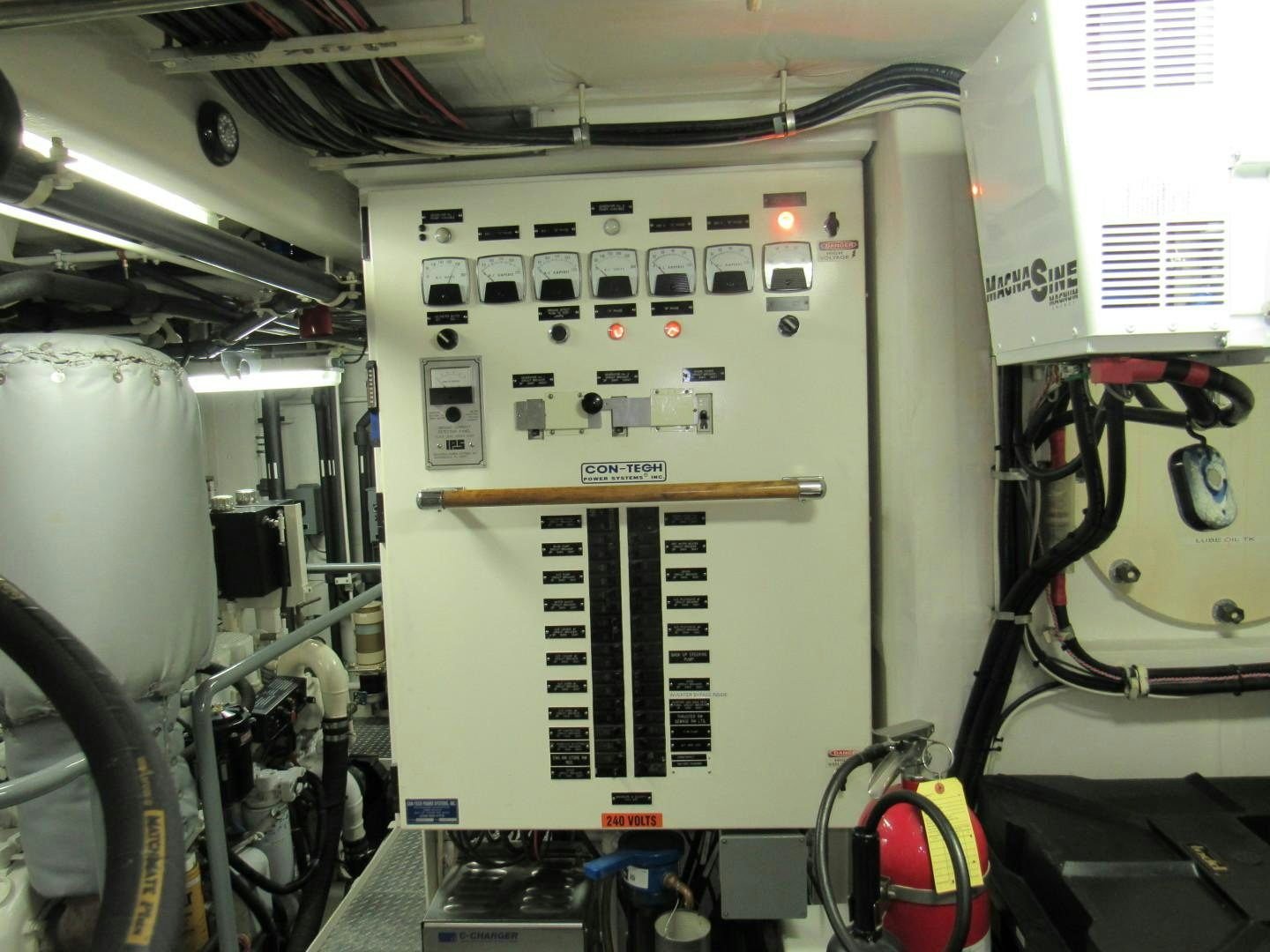 a machine with a large piece of equipment in it aboard KITTIWAKE Yacht for Sale