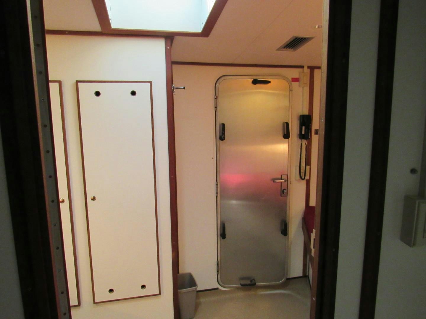 a couple of large white doors aboard KITTIWAKE Yacht for Sale