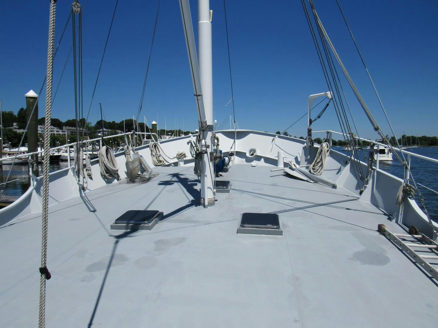 a ski lift with snow on it aboard KITTIWAKE Yacht for Sale