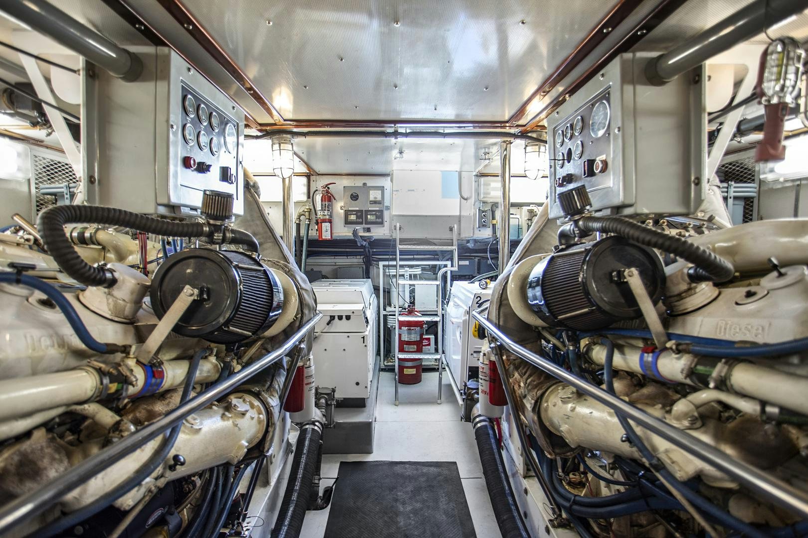 a large room with machinery aboard EL AMO Yacht for Sale