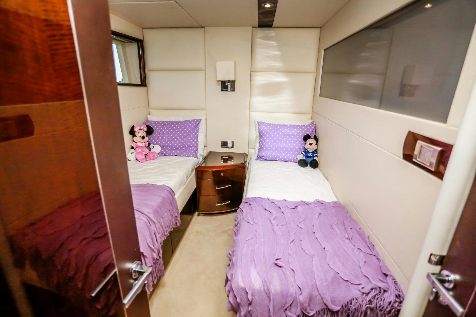 a couple of beds in a small room aboard TEREZA Yacht for Sale
