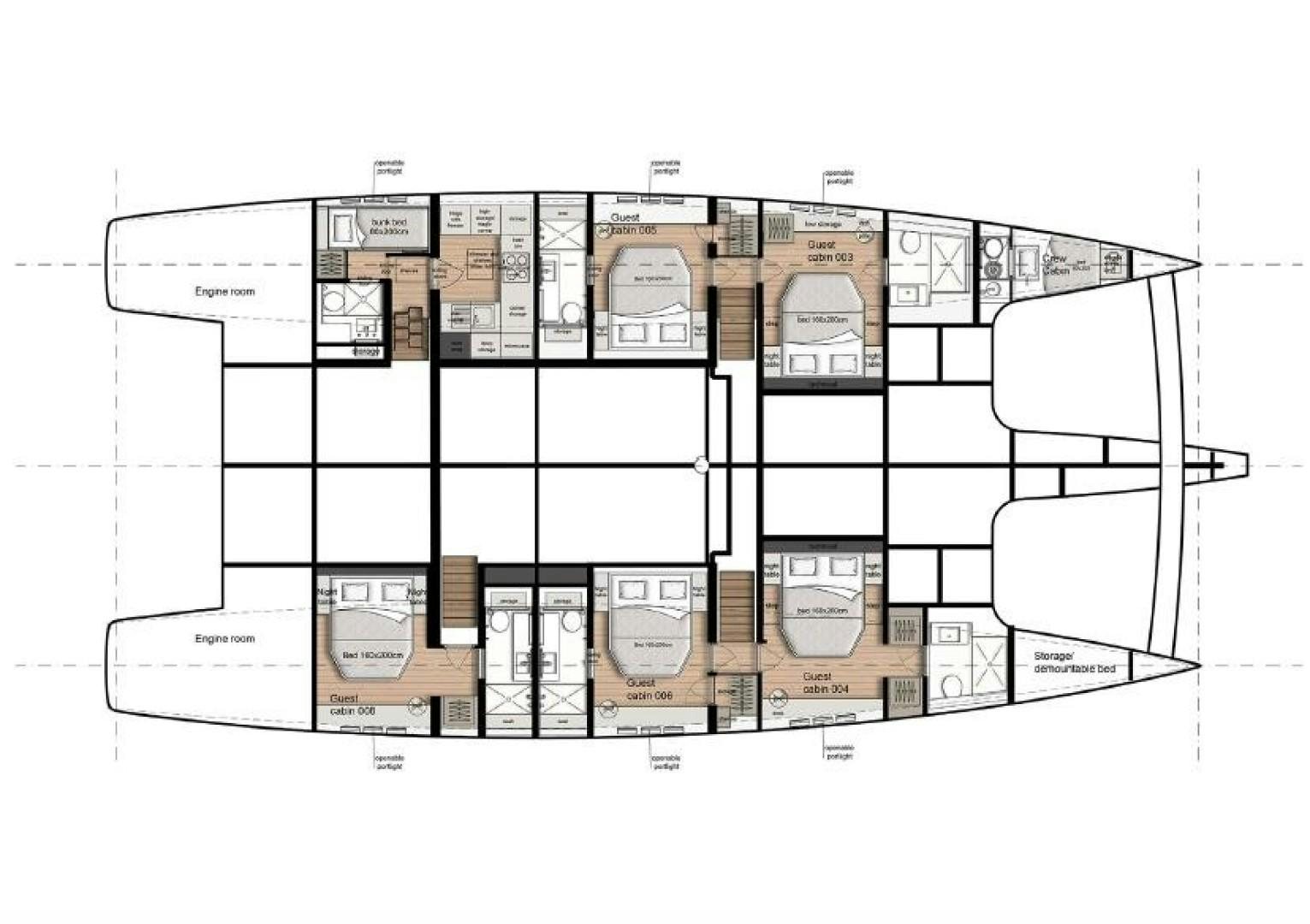 diagram, engineering drawing aboard OCEAN VIBES Yacht for Sale