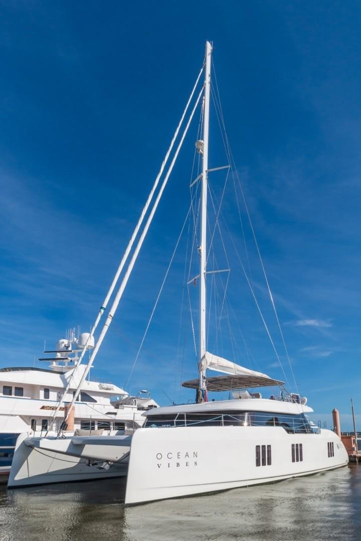 a group of boats in a harbor aboard OCEAN VIBES Yacht for Sale