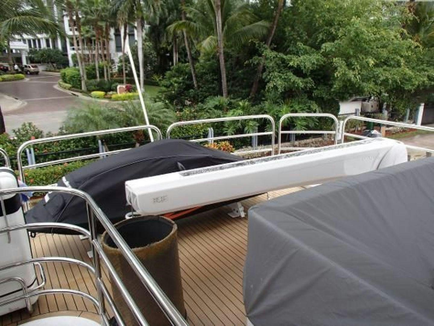 a car with a canopy aboard GEMINI Yacht for Sale