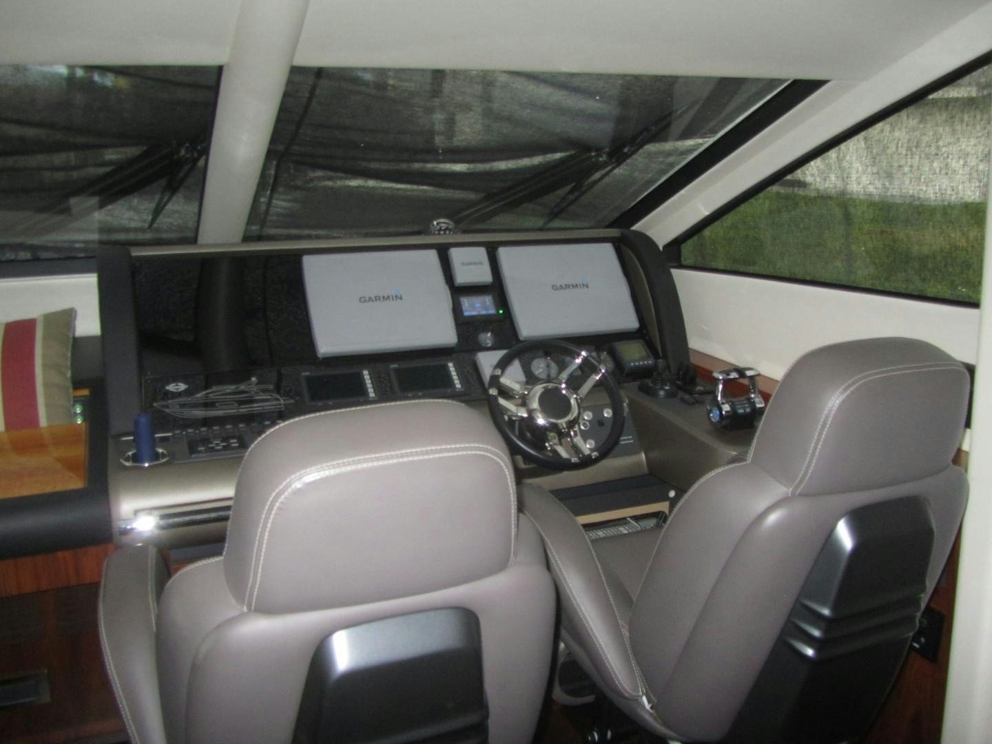 the inside of a car aboard GEMINI Yacht for Sale