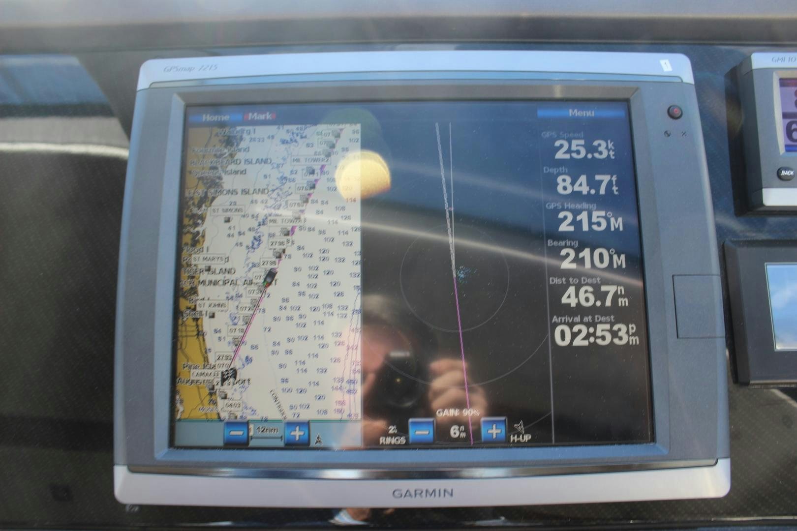 a computer screen with a map aboard GEMINI Yacht for Sale