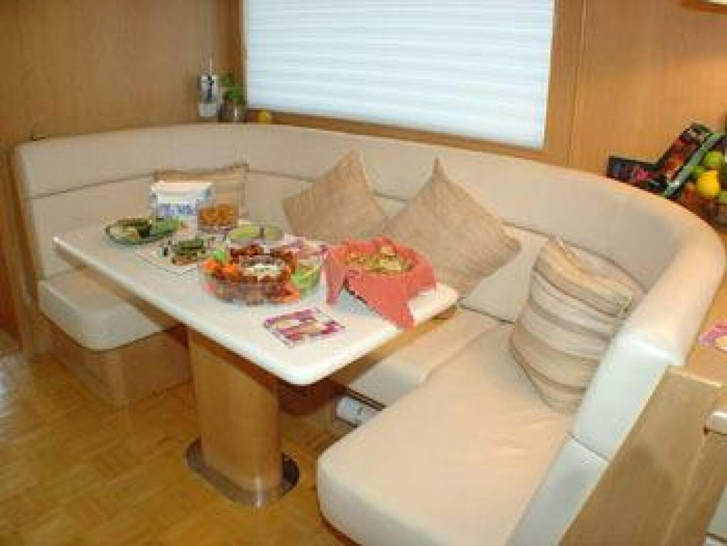 a table with food on it aboard WHALE'S WAY Yacht for Sale