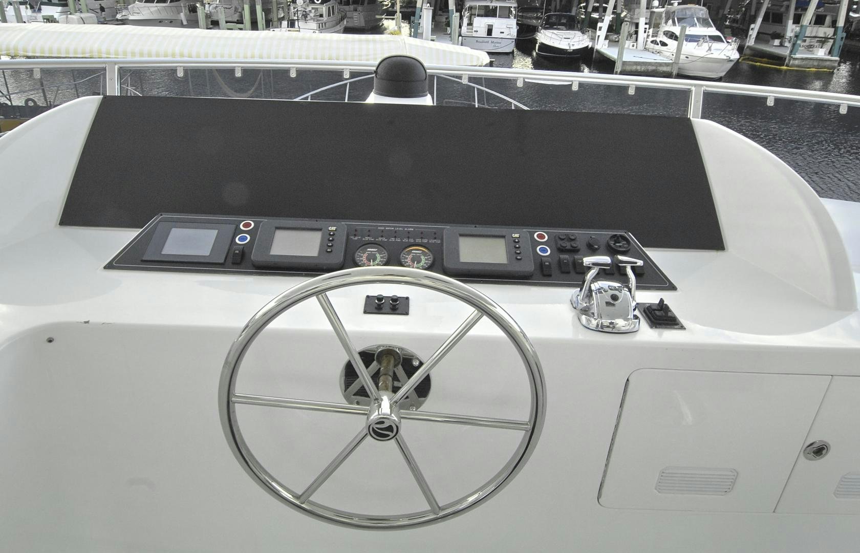 the inside of a car aboard HATT TRICK Yacht for Sale