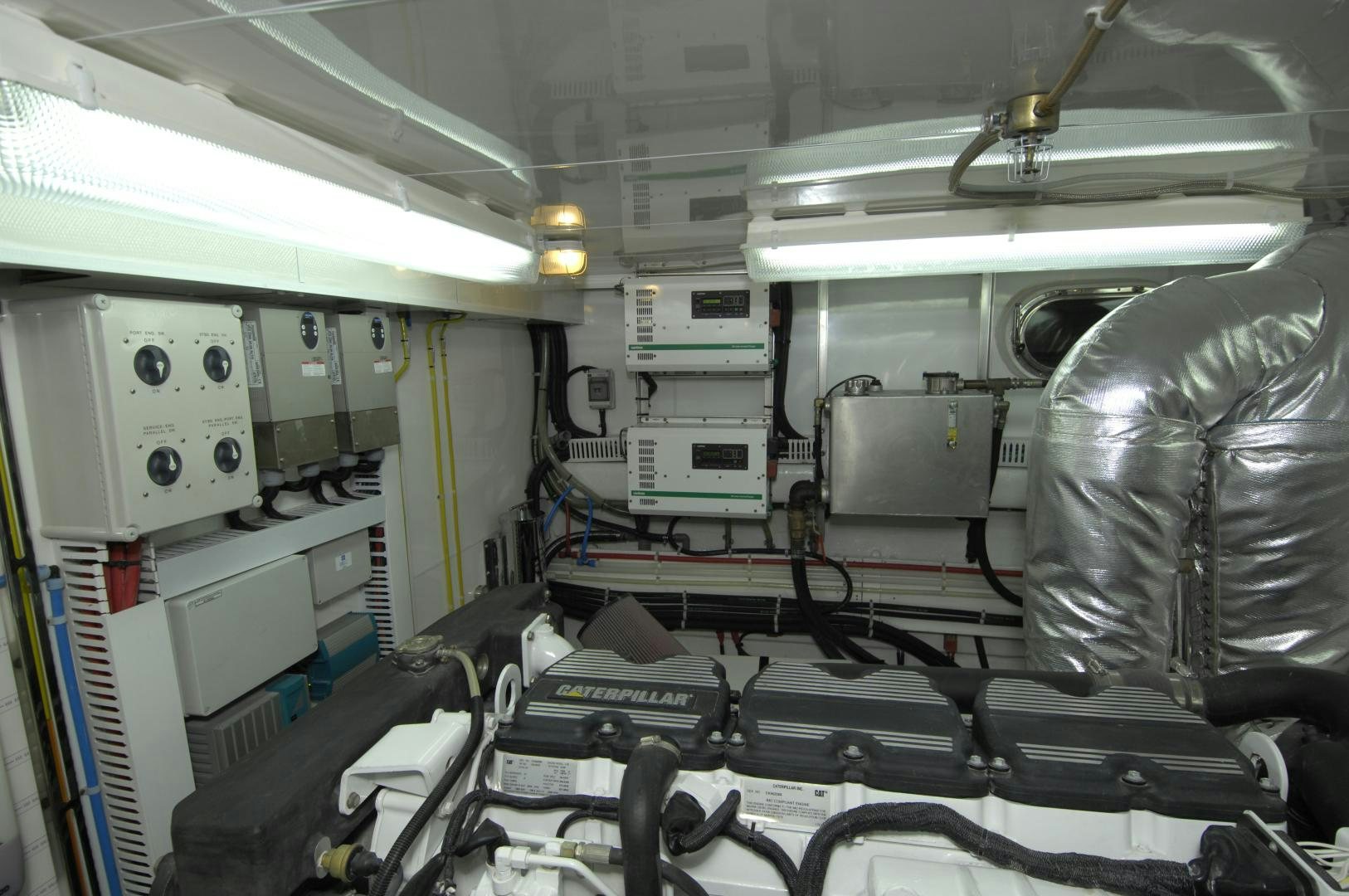 a room with machinery and equipment aboard HATT TRICK Yacht for Sale