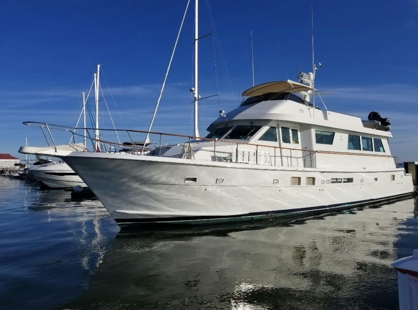 a large white boat in the water aboard CAROLINA WIND Yacht for Sale