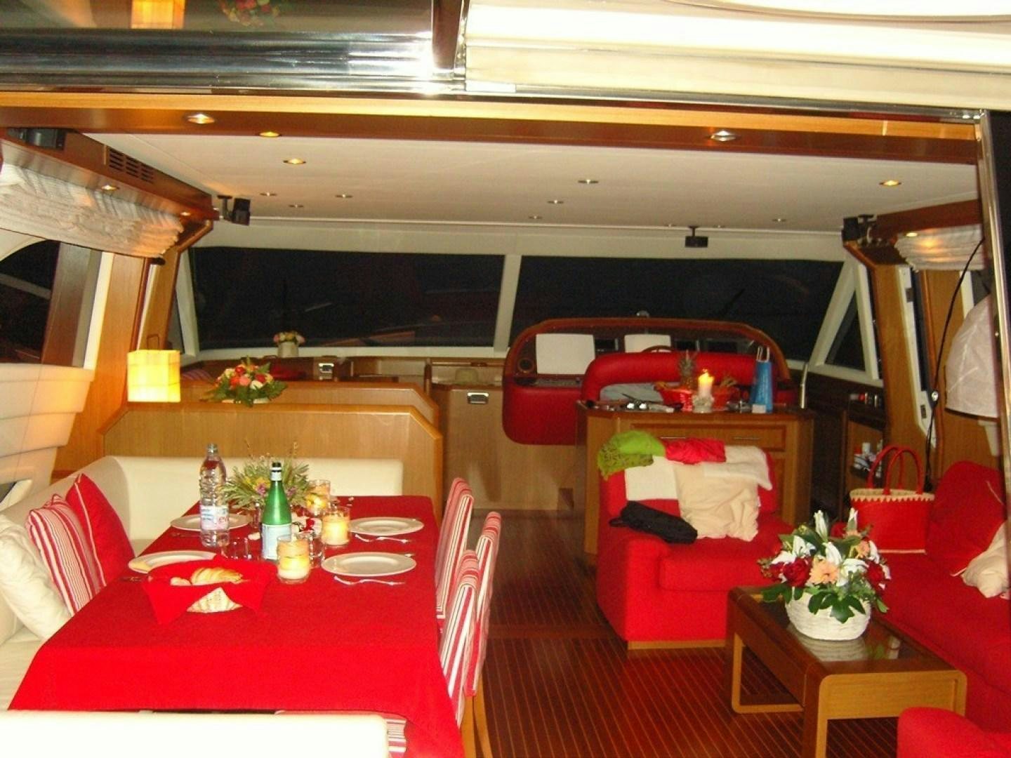 a train with a table and chairs aboard No Name Yacht for Sale