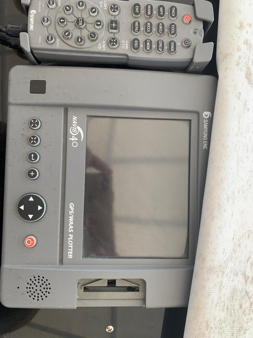 a close up of a television aboard No Name Yacht for Sale