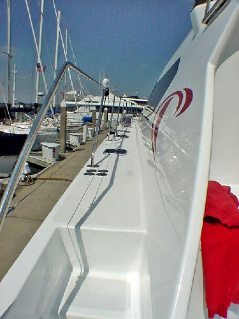 a boat with ropes and a red cloth on the deck aboard O'NEILL Yacht for Sale