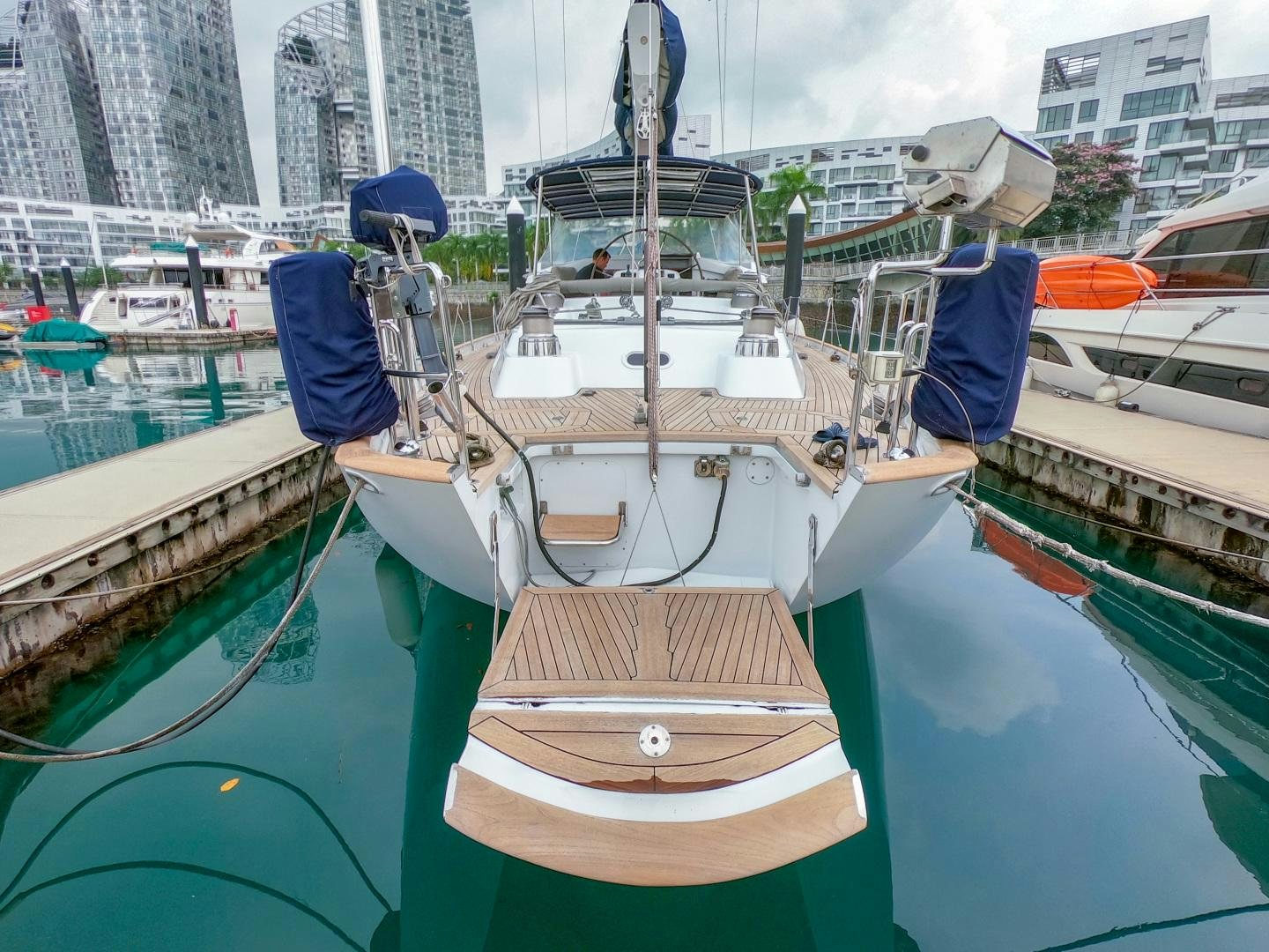 a boat in a harbor aboard GOLDEN OPUS Yacht for Sale
