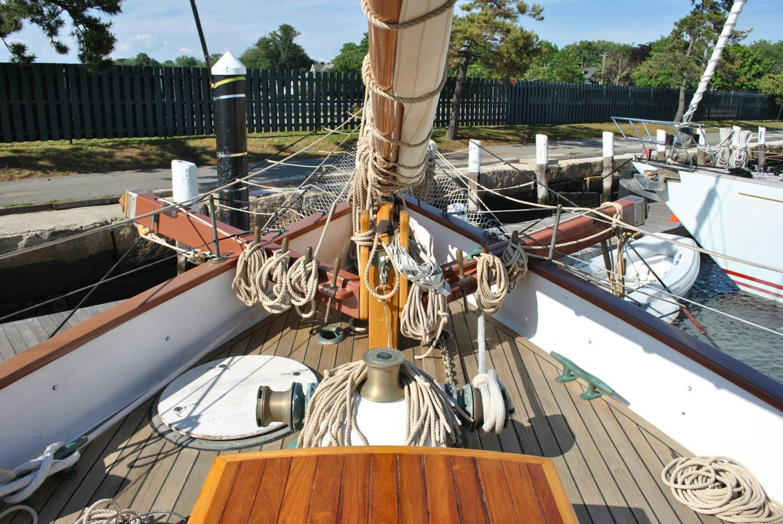 a boat with ropes tied to it aboard TREE OF LIFE Yacht for Sale