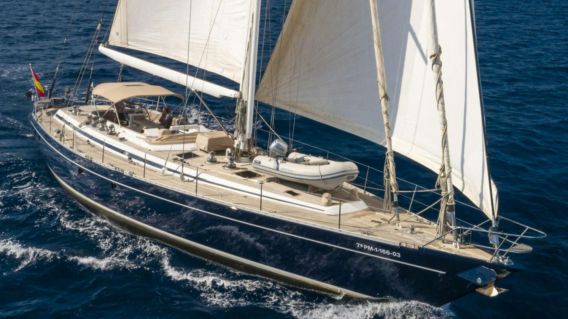 a sailboat on the water aboard CRYSTAL Yacht for Sale