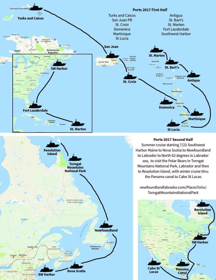 map aboard HERCULES Yacht for Sale