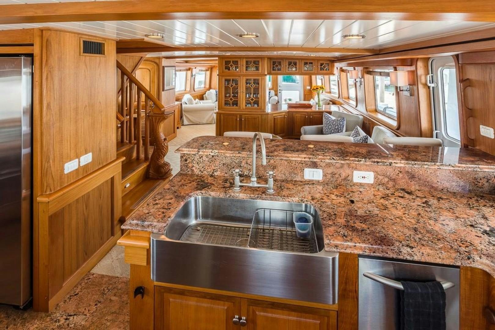 a kitchen with a sink aboard HERCULES Yacht for Sale