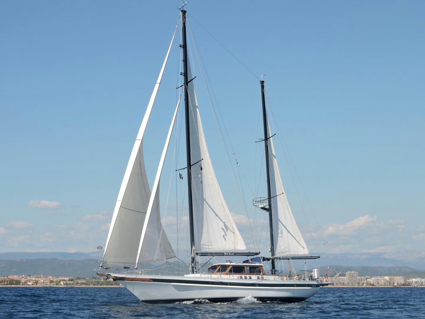 a sailboat on the water aboard WHITE GARUDA Yacht for Sale