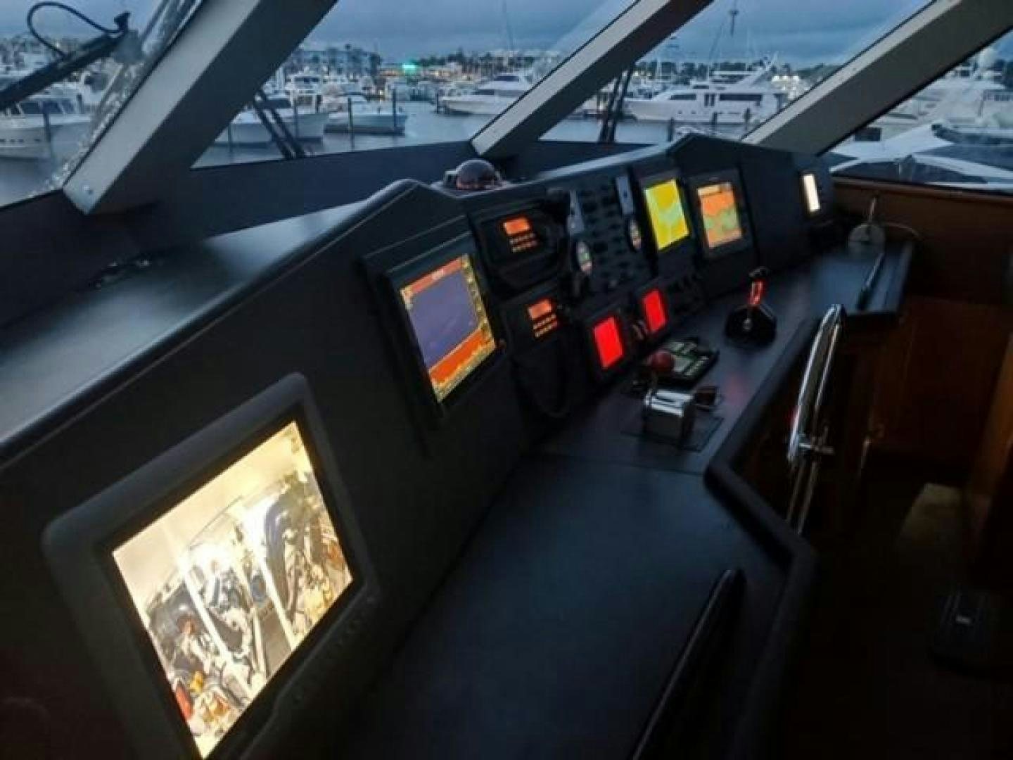 inside of a control room aboard No Name Yacht for Sale
