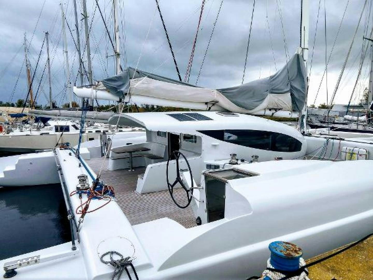 a white airplane on a runway aboard No Name Yacht for Sale