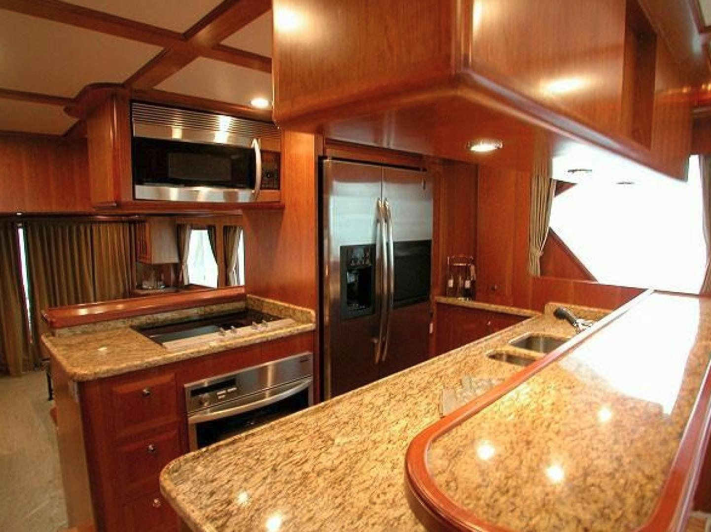 a kitchen with granite counter tops aboard No Name Yacht for Sale