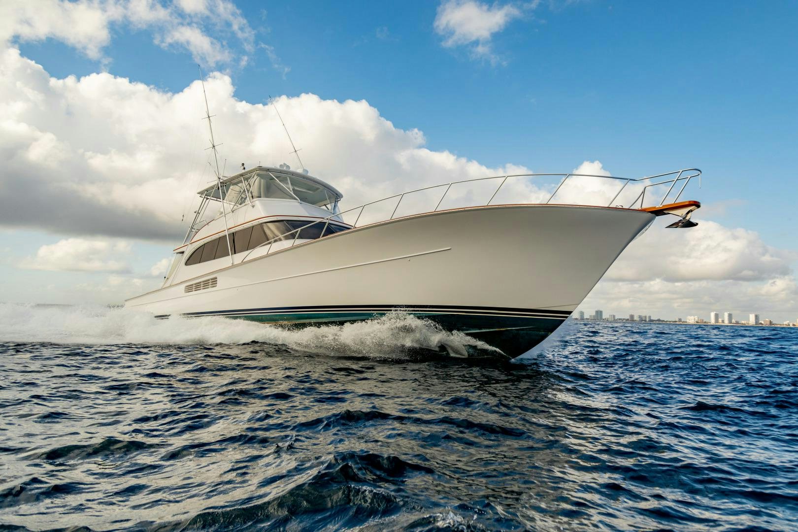 a white boat in the water aboard WATASHEE Yacht for Sale