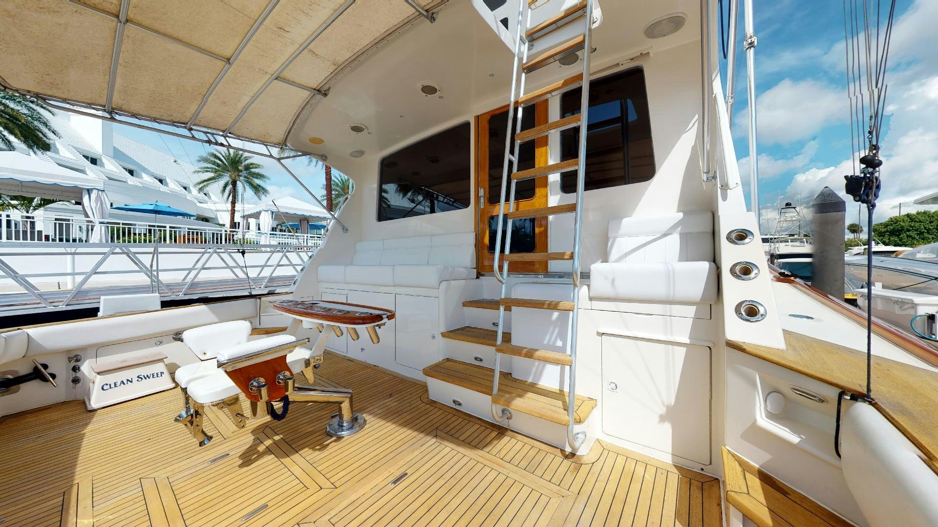 a room with a slide aboard clean sweep Yacht for Sale