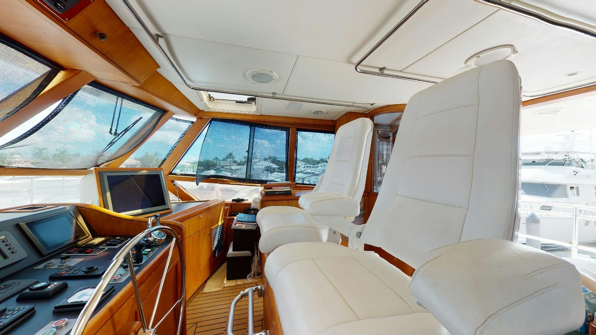 inside of a vehicle aboard clean sweep Yacht for Sale