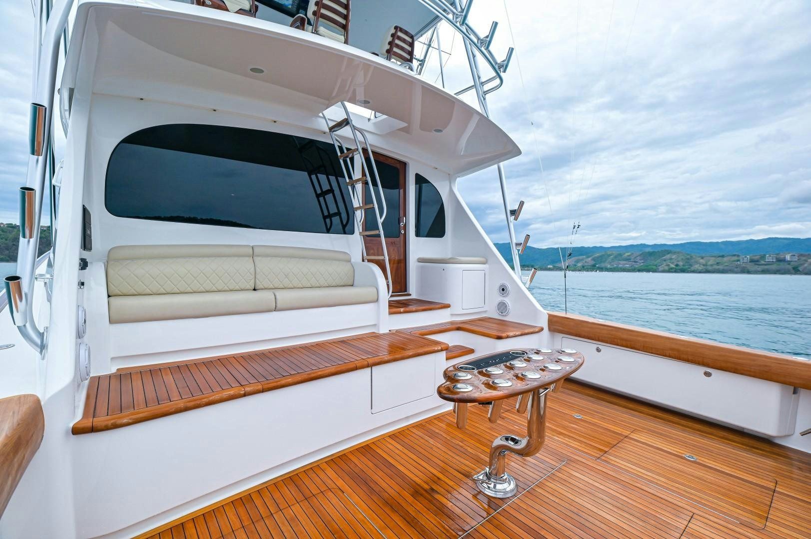 a boat on a deck aboard GOOSE Yacht for Sale