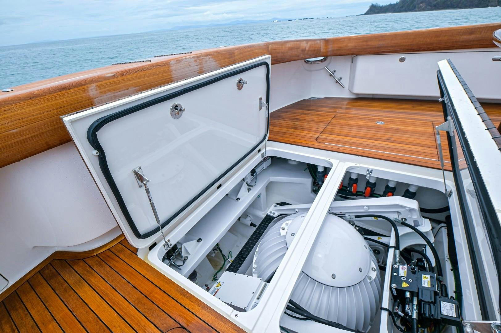 the inside of a boat aboard GOOSE Yacht for Sale