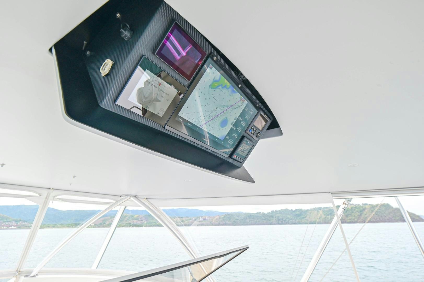 a tv on a wall aboard GOOSE Yacht for Sale