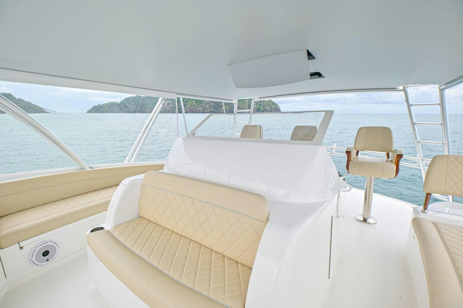 a boat with chairs on it aboard GOOSE Yacht for Sale