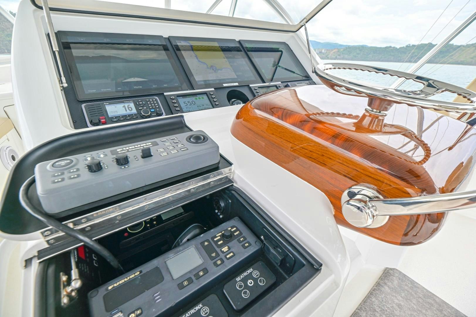 a car with a key board aboard GOOSE Yacht for Sale