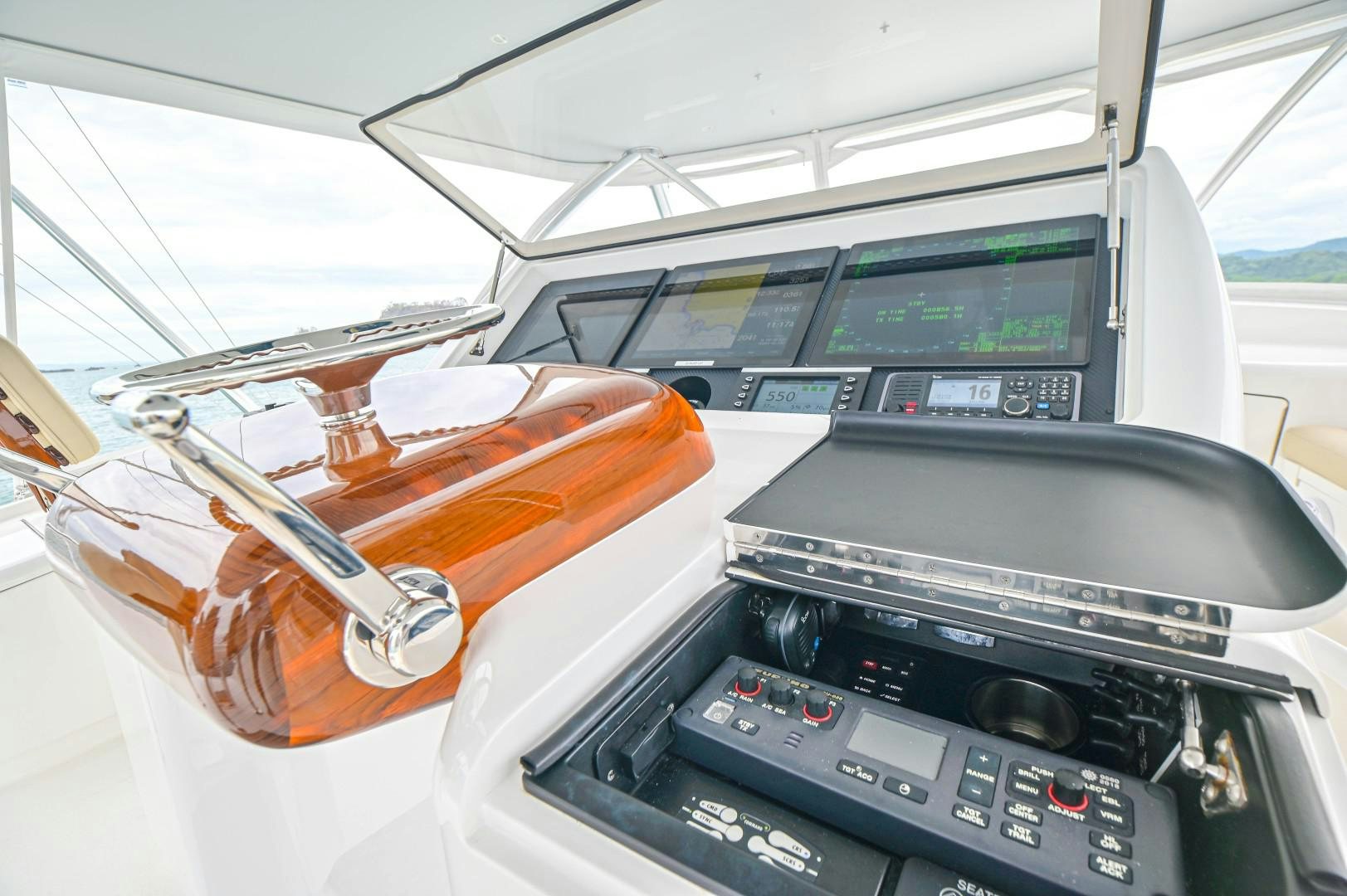 the inside of a car aboard GOOSE Yacht for Sale