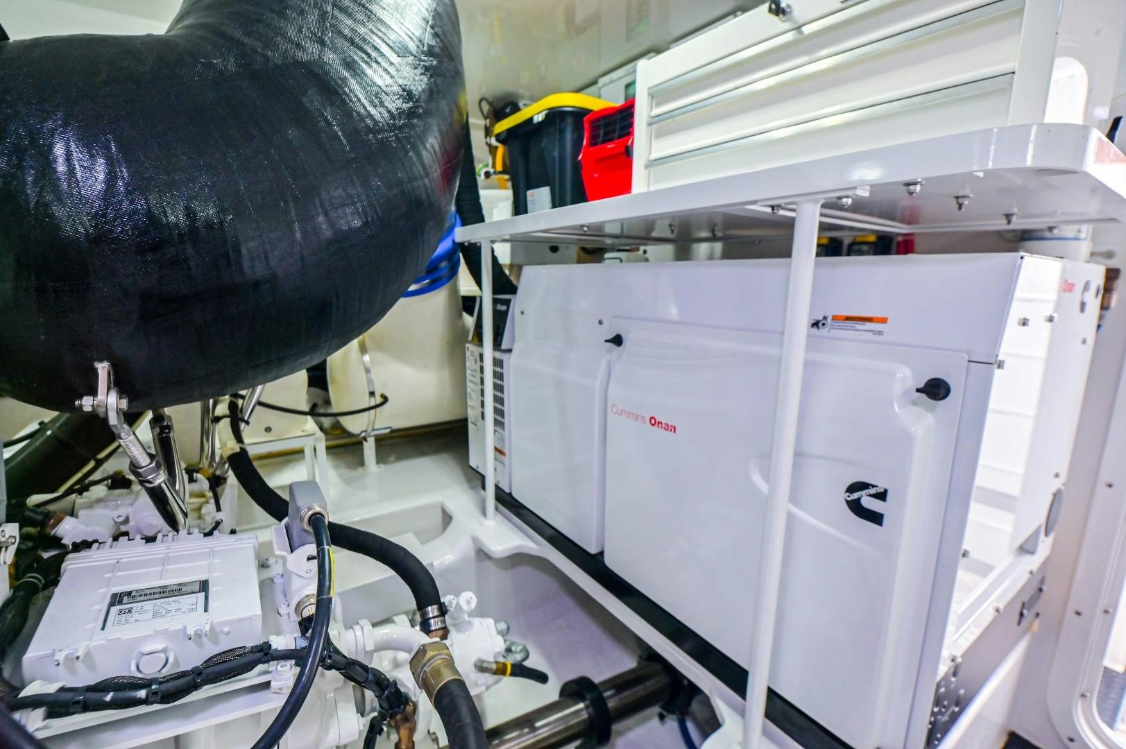 a machine with a large piece of equipment in it aboard GOOSE Yacht for Sale