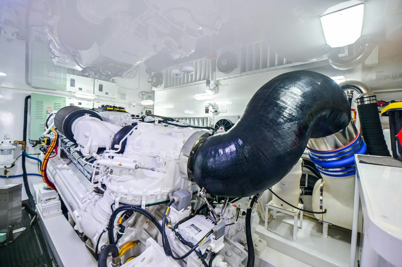 a large black bird in a factory aboard GOOSE Yacht for Sale