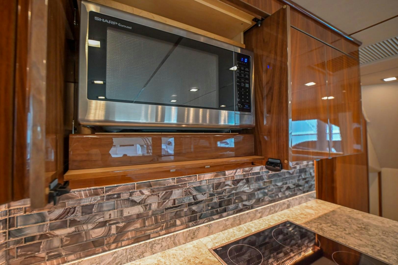 a tv in a room aboard GOOSE Yacht for Sale