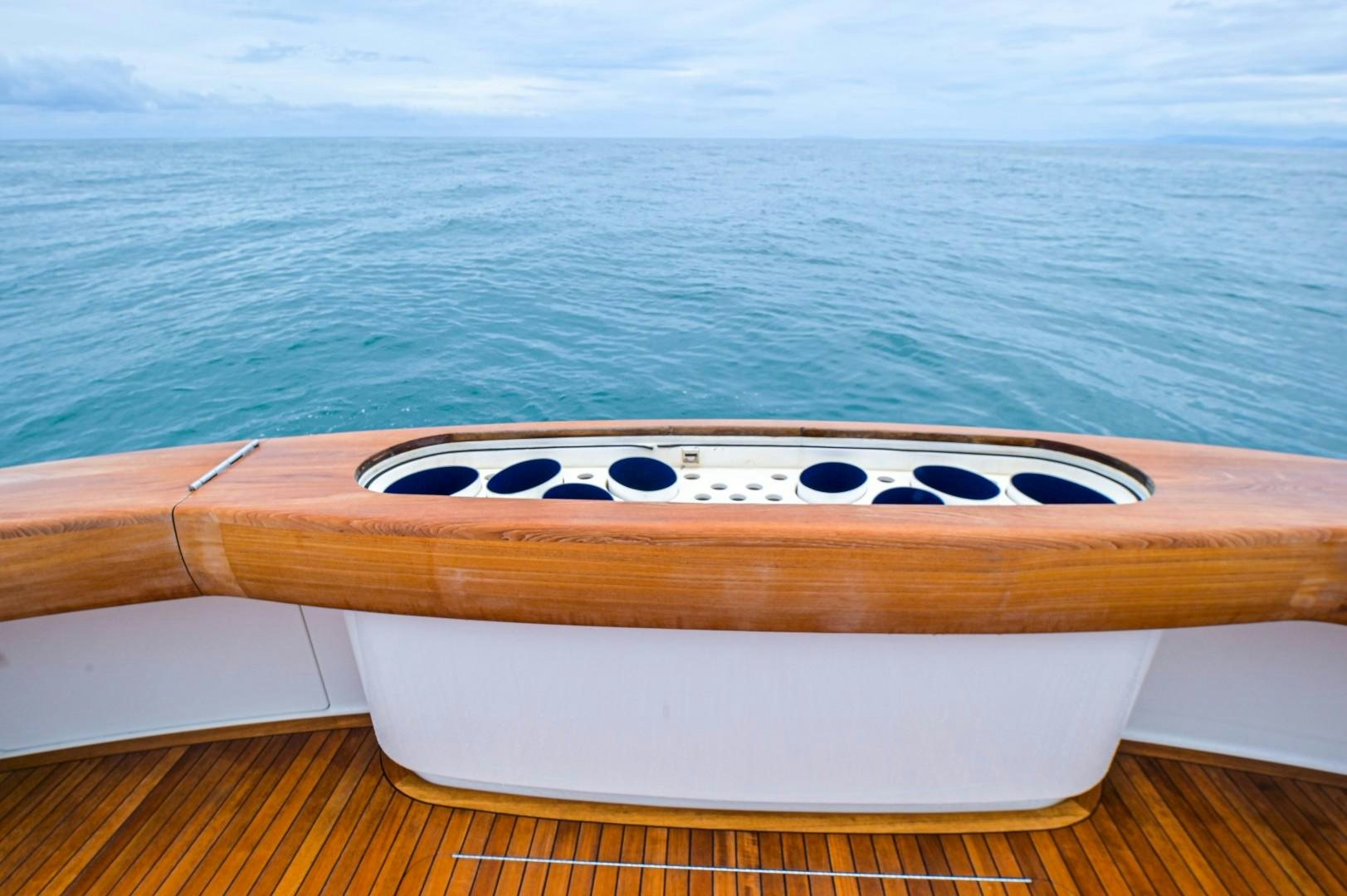 a white rectangular object with a blue object on it aboard GOOSE Yacht for Sale