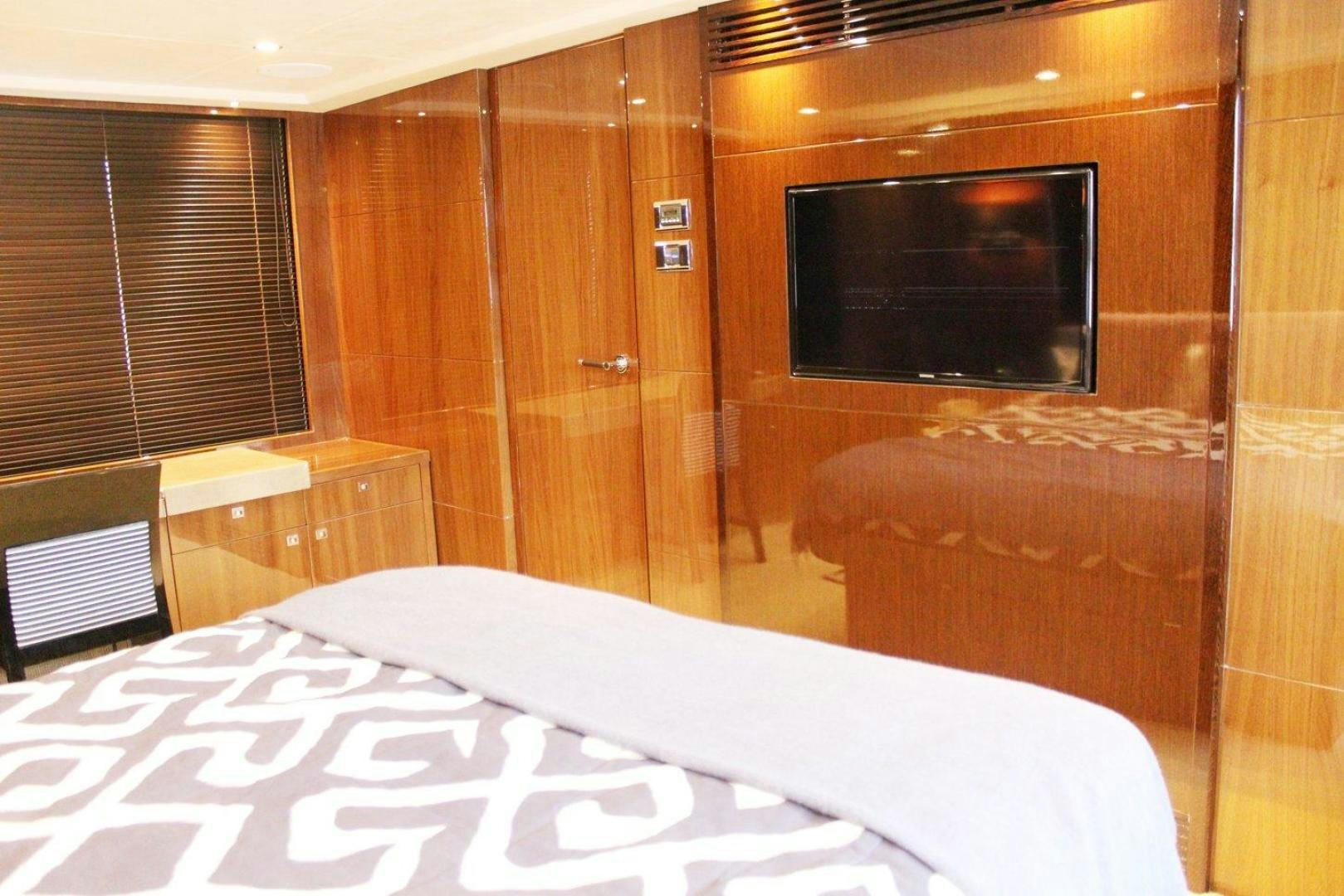 a bed in a room aboard PICHOS III Yacht for Sale