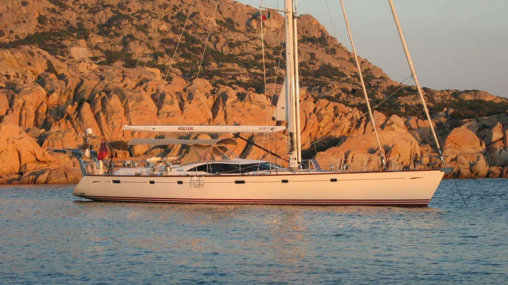 a boat sailing on the water aboard HOLO KAI Yacht for Sale