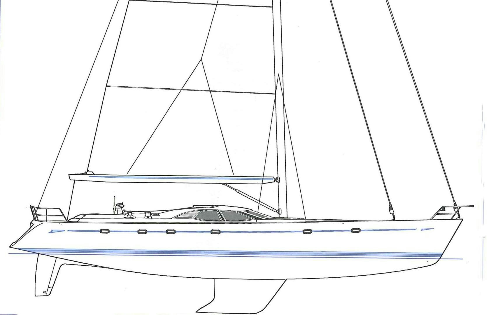 a blue line on a white background aboard HOLO KAI Yacht for Sale