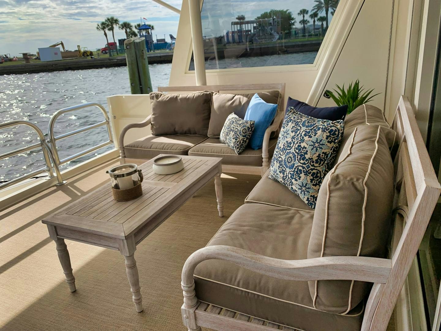 a table with chairs on it aboard SIMPLICITY Yacht for Sale