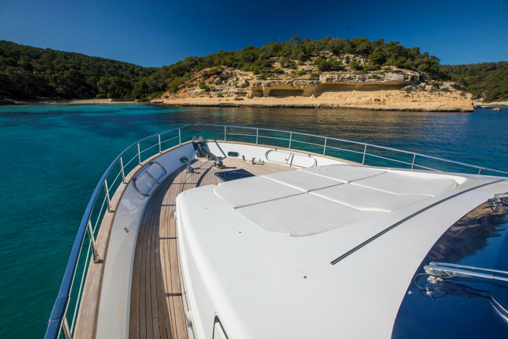 a boat on the water aboard MYTHOS Yacht for Sale